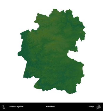 Çöller Ülkesi. Birleşik Krallık 'ın idari alanı renkli bir yükseklik haritasında beyaz üzerine izole edilmiş