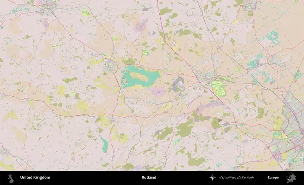 Rutland. OpenStreetMap Standart biçim haritasında Birleşik Krallık 'ın idari alanı