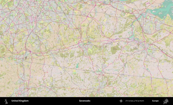 Yediler. OpenStreetMap Standart biçim haritasında Birleşik Krallık 'ın idari alanı