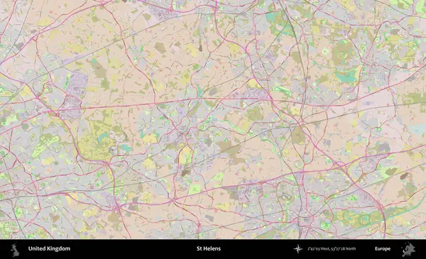 Aziz Helens. OpenStreetMap Standart biçim haritasında Birleşik Krallık 'ın idari alanı