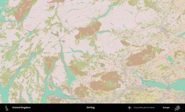 Stirling. OpenStreetMap Standart biçim haritasında Birleşik Krallık 'ın idari alanı