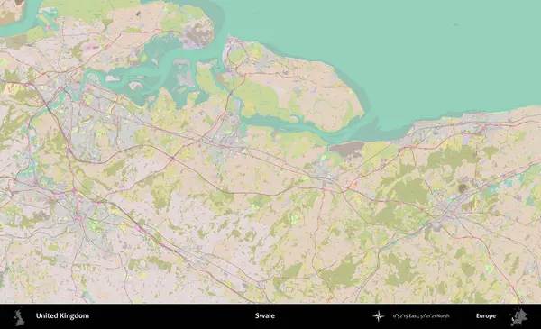 Swale. OpenStreetMap Standart biçim haritasında Birleşik Krallık 'ın idari alanı