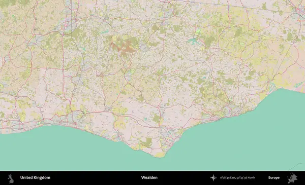 Varlıklı. OpenStreetMap Standart biçim haritasında Birleşik Krallık 'ın idari alanı