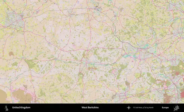 Batı Berkshire. OpenStreetMap Standart biçim haritasında Birleşik Krallık 'ın idari alanı