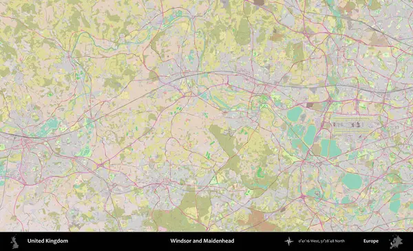 Windsor ve Maidenhead. OpenStreetMap Standart biçim haritasında Birleşik Krallık 'ın idari alanı