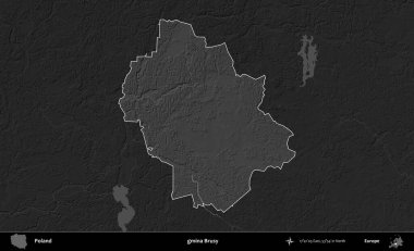 - Evet, öyle. Polonya 'nın idari bölgesi kararmış bir gri tonlama yükseklik haritasına vurgulandı ve özetlendi