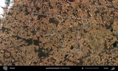 powiat bartoszycki. Polonya 'nın idari bölgesini Mart 2022' de çekilen Kopernik Sentinel karolarından oluşan bir uydu görüntüsü ile özetledik.