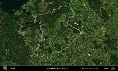 gmina Biala Piska. Polonya 'nın idari bölgesini Haziran 2019' da çekilen Kopernik Nöbetçi karolarından oluşan bir uydu görüntüsüne göre özetledik.