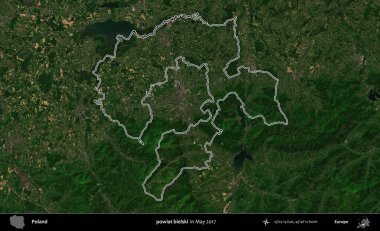 powiat bielski. Mayıs 2017 'de çekilen Kopernik Nöbetçi karolarından oluşan bir uydu görüntüsü üzerine Polonya' nın idari bölgesinin ana hatlarını belirledik.