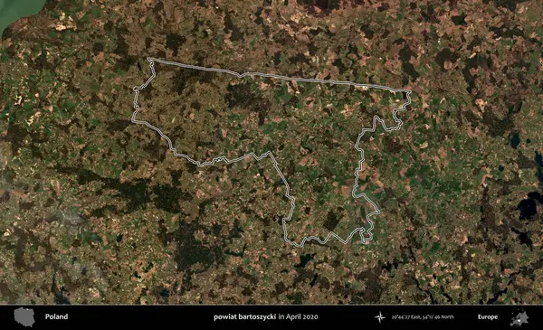 powiat bartoszycki. Polonya 'nın idari bölgesini Nisan 2020' de çekilen Kopernik Nöbetçi karolarından oluşan bir uydu görüntüsüne göre özetledik.