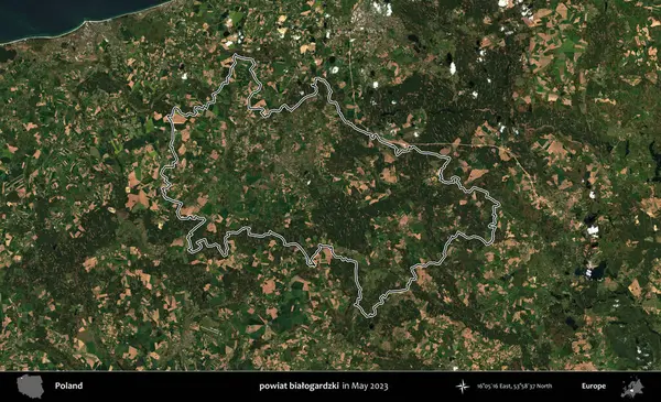 powiat bialogardzki. Polonya 'nın idari bölgesini Mayıs 2023' te çekilen Kopernik Nöbetçi karolarından oluşan bir uydu görüntüsüne göre özetledik.