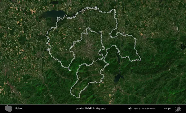 powiat bielski. Mayıs 2017 'de çekilen Kopernik Nöbetçi karolarından oluşan bir uydu görüntüsü üzerine Polonya' nın idari bölgesinin ana hatlarını belirledik.