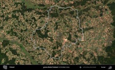 gmina Bielsk Podlaski. Polonya 'nın idari bölgesini, Ekim 2024' te çekilen Kopernik Nöbetçi karolarından oluşan bir uydu görüntüsüne göre özetledik.