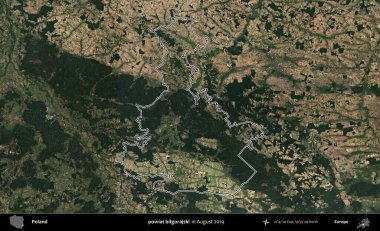 powiat bilgorajski. Polonya 'nın idari bölgesini Ağustos 2019' da çekilen Kopernik Nöbetçi karolarından oluşan bir uydu görüntüsüne göre özetledik.