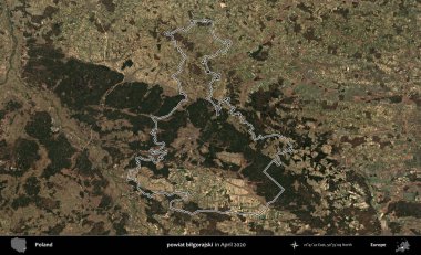 powiat bilgorajski. Polonya 'nın idari bölgesini Nisan 2020' de çekilen Kopernik Nöbetçi karolarından oluşan bir uydu görüntüsüne göre özetledik.