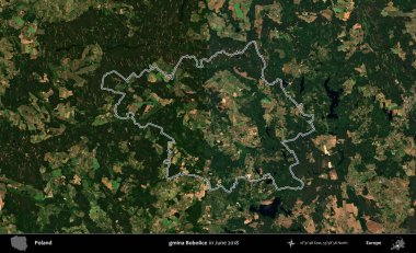 gmina Bobolice. Polonya 'nın idari bölgesini Haziran 2018' de çekilen Kopernik Nöbetçi karolarından oluşan bir uydu görüntüsüne göre özetledik.