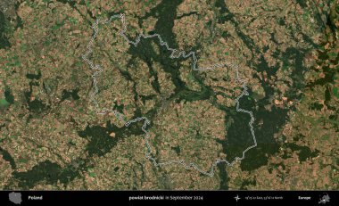 powiat brodnicki. Eylül 2024 'te çekilen Kopernik Nöbetçi karolarından oluşan bir uydu görüntüsünde Polonya' nın idari bölgesinin ana hatları belirlendi