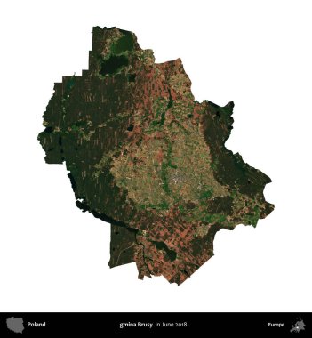 - Evet, öyle. Polonya idari bölgesi, Haziran 2018 'de çekilen Kopernik Nöbetçi karolarından oluşan bir uydu görüntüsü üzerinde beyaza izole edildi.