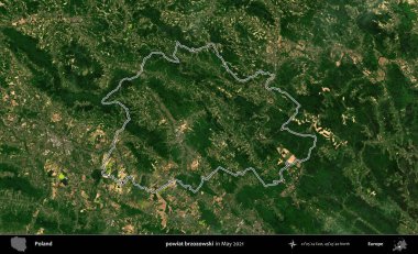 powiat brzozowski. Mayıs 2021 'de çekilen Kopernik Nöbetçi karolarından oluşan bir uydu görüntüsü üzerine Polonya' nın idari bölgesinin ana hatlarını belirledik.