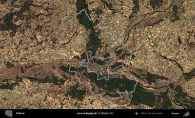 powiat bydgoski. Polonya 'nın idari bölgesini Mart 2022' de çekilen Kopernik Sentinel karolarından oluşan bir uydu görüntüsü ile özetledik.