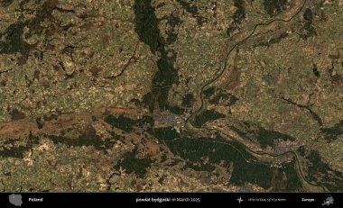 powiat bydgoski. Copernicus Sentinel 'in Mart 2025' te çekilmiş uydu görüntüsü üzerine Polonya 'nın idari bölgesi