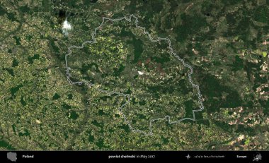 powiat chelmski. Mayıs 2017 'de çekilen Kopernik Nöbetçi karolarından oluşan bir uydu görüntüsü üzerine Polonya' nın idari bölgesinin ana hatlarını belirledik.