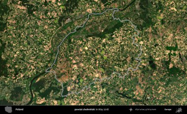 powiat chelminski. Mayıs 2018 'de çekilen Kopernik Nöbetçi karolarından oluşan bir uydu görüntüsü üzerine Polonya' nın idari bölgesinin ana hatlarını belirledik.