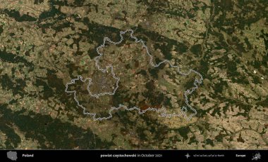 powiat czestochowski. Polonya 'nın idari bölgesini, Ekim 2021' de çekilen Kopernik Nöbetçi karolarından oluşan bir uydu görüntüsüne göre özetledik.