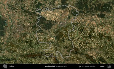 powiat debicki. Polonya 'nın idari bölgesini, Ekim 2018' de çekilen Kopernik Nöbetçi karolarından oluşan bir uydu görüntüsüne göre özetledik.