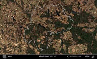 powiat drawski. Polonya 'nın idari bölgesini Mart 2022' de çekilen Kopernik Sentinel karolarından oluşan bir uydu görüntüsü ile özetledik.