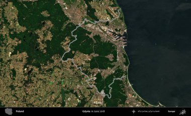 Gdynia. Polonya 'nın idari bölgesini Haziran 2018' de çekilen Kopernik Nöbetçi karolarından oluşan bir uydu görüntüsüne göre özetledik.