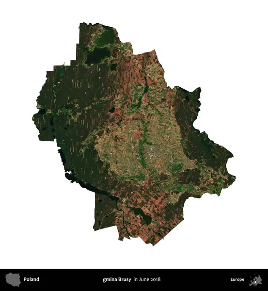 - Evet, öyle. Polonya idari bölgesi, Haziran 2018 'de çekilen Kopernik Nöbetçi karolarından oluşan bir uydu görüntüsü üzerinde beyaza izole edildi.