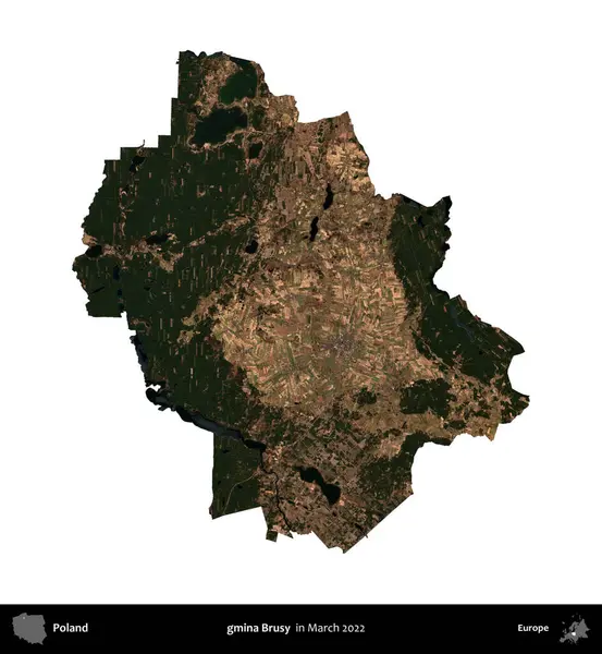 - Evet, öyle. Polonya idari bölgesi, Mart 2022 'de çekilen Kopernik Nöbetçi karolarından oluşan bir uydu görüntüsü üzerinde beyaza izole edildi.