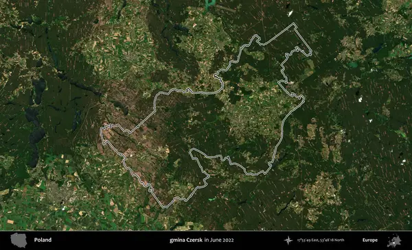 gmina Czersk. Polonya 'nın idari bölgesini Haziran 2022' de çekilen Kopernik Sentinel karolarından oluşan bir uydu görüntüsü ile özetledik.