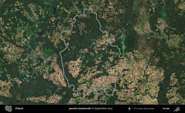 powiat czluchowski. Eylül 2023 'te çekilen Copernicus Sentinel karolarından oluşan bir uydu görüntüsü üzerine Polonya' nın idari bölgesinin ana hatlarını belirledik.