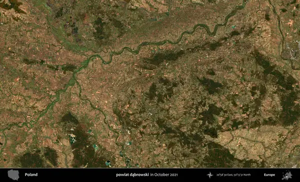 powiat dabrowski. Polonya 'nın idari bölgesi, Ekim 2021' de çekilen Kopernik Sentinel karolarından oluşan bir uydu görüntüsü üzerine kurulmuştur.
