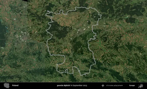 powiat debicki. Eylül 2023 'te çekilen Copernicus Sentinel karolarından oluşan bir uydu görüntüsü üzerine Polonya' nın idari bölgesinin ana hatlarını belirledik.