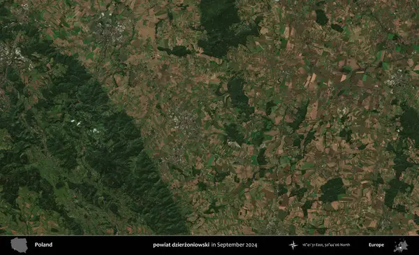 powiat dzierzoniowski. Eylül 2024 'te çekilen Kopernik Sentinel karolarından oluşan uydu görüntüsü üzerine Polonya' nın idari bölgesi