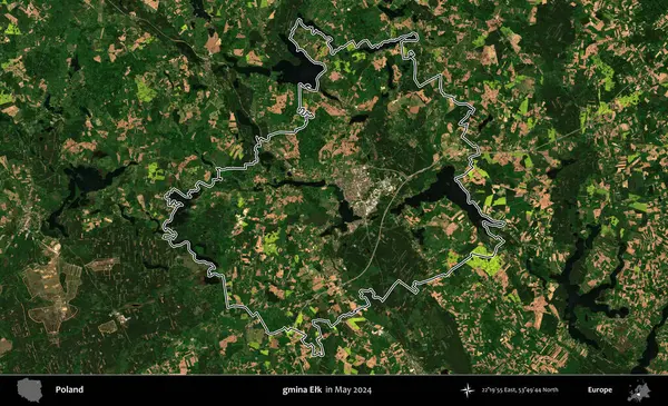 Gmina Geyiği. Mayıs 2024 'te çekilen Kopernik Nöbetçi karolarından oluşan bir uydu görüntüsünde Polonya' nın idari bölgesinin ana hatları belirlendi