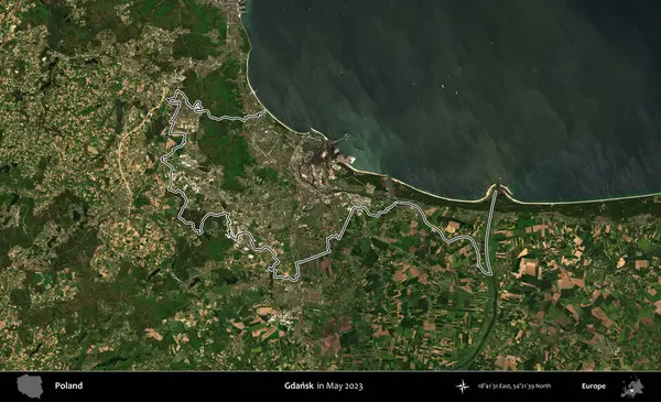 Gdansk. Polonya 'nın idari bölgesini Mayıs 2023' te çekilen Kopernik Nöbetçi karolarından oluşan bir uydu görüntüsüne göre özetledik.
