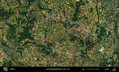 powiat gnieznienski. Mayıs 2017 'de çekilen Kopernik Nöbetçi karolarından oluşan bir uydu görüntüsü üzerine Polonya' nın idari bölgesinin ana hatlarını belirledik.
