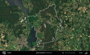 gmina Goleniow. Polonya 'nın idari bölgesini Haziran 2021' de çekilen Kopernik Sentinel karolarından oluşan bir uydu görüntüsü ile özetledik.