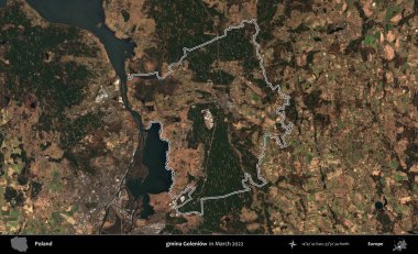 gmina Goleniow. Polonya 'nın idari bölgesini Mart 2022' de çekilen Kopernik Sentinel karolarından oluşan bir uydu görüntüsü ile özetledik.