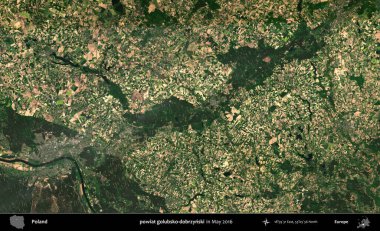 powiat golubsko-dobrzynski. Mayıs 2016 'da Copernicus Sentinel karolarından oluşan uydu görüntüsü üzerine Polonya idari bölgesi