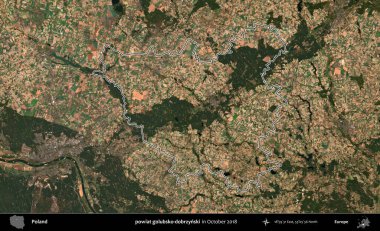 powiat golubsko-dobrzynski. Polonya 'nın idari bölgesini, Ekim 2018' de çekilen Kopernik Nöbetçi karolarından oluşan bir uydu görüntüsüne göre özetledik.