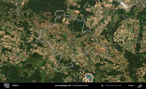powiat glogowski. Eylül 2024 'te çekilen Kopernik Nöbetçi karolarından oluşan bir uydu görüntüsünde Polonya' nın idari bölgesinin ana hatları belirlendi