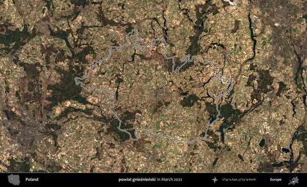 powiat gnieznienski. Polonya 'nın idari bölgesini Mart 2022' de çekilen Kopernik Sentinel karolarından oluşan bir uydu görüntüsü ile özetledik.