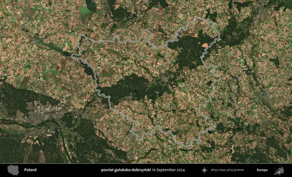 powiat golubsko-dobrzynski. Eylül 2024 'te çekilen Kopernik Nöbetçi karolarından oluşan bir uydu görüntüsünde Polonya' nın idari bölgesinin ana hatları belirlendi