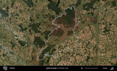 gmina Goniadz. Polonya 'nın idari bölgesini, Ekim 2024' te çekilen Kopernik Nöbetçi karolarından oluşan bir uydu görüntüsüne göre özetledik.