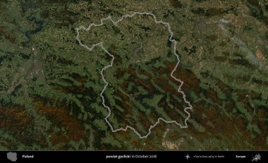 powiat gorlicki. Polonya 'nın idari bölgesini, Ekim 2018' de çekilen Kopernik Nöbetçi karolarından oluşan bir uydu görüntüsüne göre özetledik.